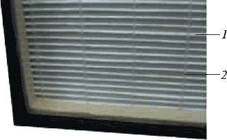 Фрагмент фильтра с нитевыми сепараторами